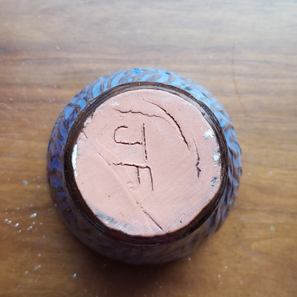 Cobalt/Copper Ceramic Pencil Holder- Hand Thrown! - Picture 4 of 5